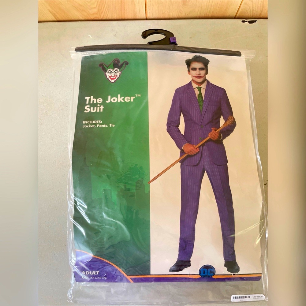 Spirit Halloween DC The Joker Suit Costume Adult XXL 50-52 Purple 3 Piece